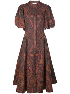 Adam Lippes printed puff sleeved dress