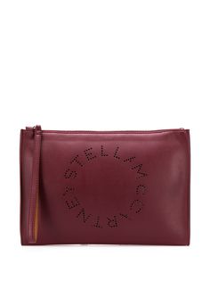 Stella McCartney large perforated-logo clutch