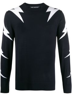 Neil Barrett thunderbolt crew neck jumper