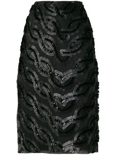 Erika Cavallini side-slit embellished skirt