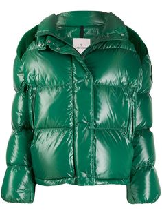 Moncler Chouette padded velvet-patch jacket