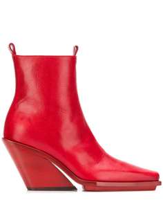 Ann Demeulemeester block heel pointed boots