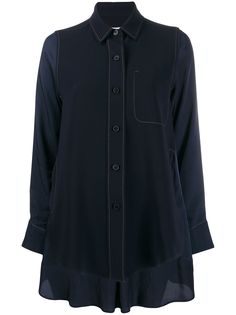 Alberto Biani crepe-panelled satin shirt