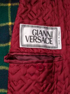 Versace Pre-Owned клетчатое двубортное пальто 1990-х годов