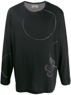 Yohji Yamamoto printed detail long sleeve top