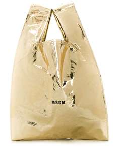 MSGM сумка-шопер с эффектом металлик