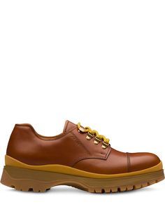 Prada Leather laced derby shoes