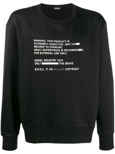Diesel Warning print sweatshirt