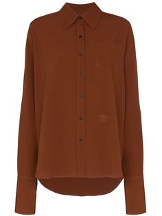 Wales Bonner рубашка с вышитым логотипом