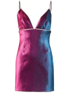 AREA платье-комбинация длины мини с кристаллами