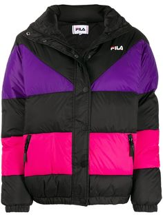 Fila Reilly colour-block puffer jacket