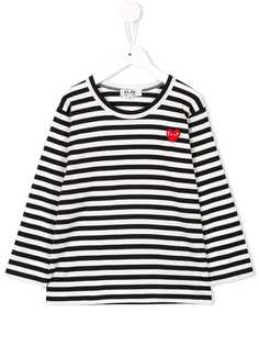 Comme Des Garçons Play Kids футболка в полоску с длинными рукавами