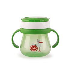 Поильник с трубочкой и ручками Happy Baby, 250 мл, grass, зеленый