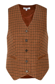 Коричневый жилет в клетку Erma