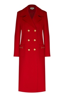 Красное двубортное пальто Gucci