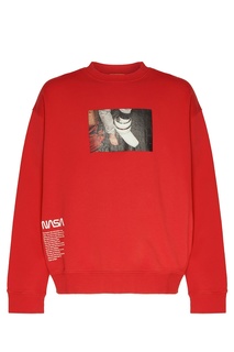 Красный свитшот с принтом Heron Preston