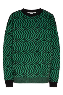 Черно-зеленый джемпер из шерсти Stella Mc Cartney
