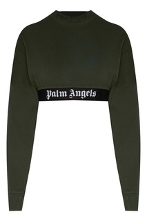 Зеленый свитшот с отделкой Palm Angels