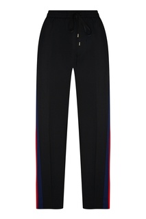 Черные брюки с двухцветными лампасами Gucci Man