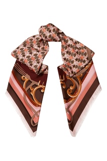 Розовый платок с узорами Fendi