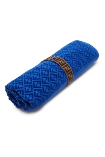 Синее пляжное полотенце с отделкой Fendi