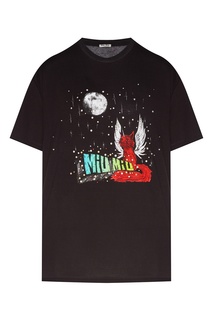 Черная футболка с принтом Miu Miu