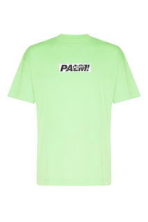 Зеленая футболка с принтом Palm Angels
