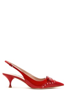 Красные туфли с открытой пяткой Miu Miu