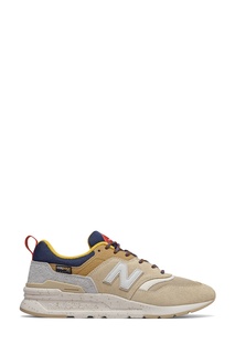 Бежевые кроссовки с контрастными вставками New Balance