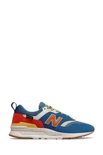 Синие кроссовки с контрастными вставками New Balance