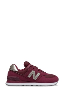 Бордовые кроссовки с серебристыми вставками New Balance