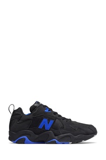 Черные кроссовки с синим логотипом New Balance