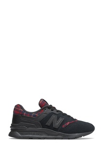 Черные кроссовки с отделкой в клетку New Balance