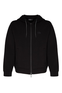 Черное худи с логотипом Emporio Armani
