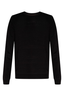 Черный джемпер с фактурной отделкой Emporio Armani