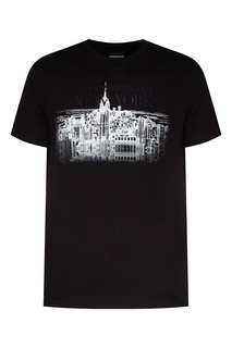 Черная футболка с графичным принтом Emporio Armani