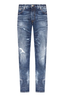 Синие джинсы с прорезями Emporio Armani