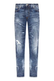 Синие джинсы с прорезями Emporio Armani