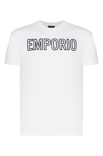 Белая футболка с контрастным логотипом Emporio Armani