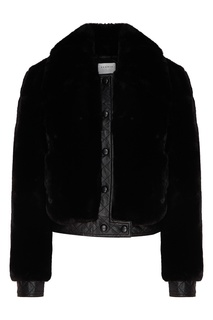 Черная меховая куртка с отделкой Sandro