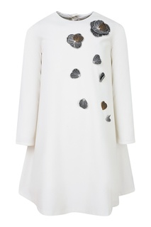 Белое платье с аппликациями Il Gufo