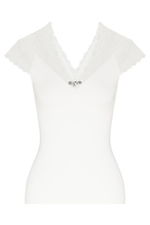 Белая блузка с кружевной отделкой Maje