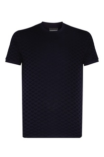 Темно-синяя футболка с фирменной отделкой Emporio Armani