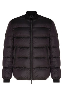 Черный стеганый пуховик Emporio Armani