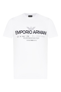 Белая футболка с фирменным логотипом Emporio Armani