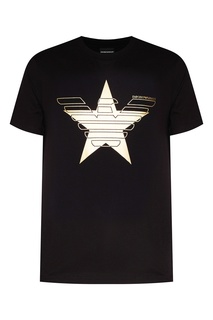 Футболка с золотистым логотипом Emporio Armani