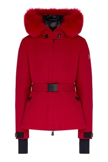 Красная куртка с контрастной отделкой Moncler
