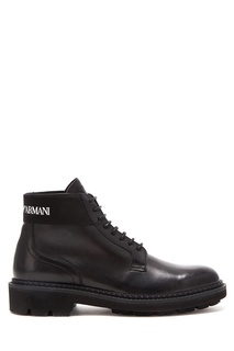 Черные ботинки на шнуровке Emporio Armani