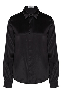 Черная шелковая блузка Balenciaga