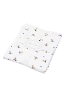Белая пеленка с фирменной символикой Ralph Lauren Kids